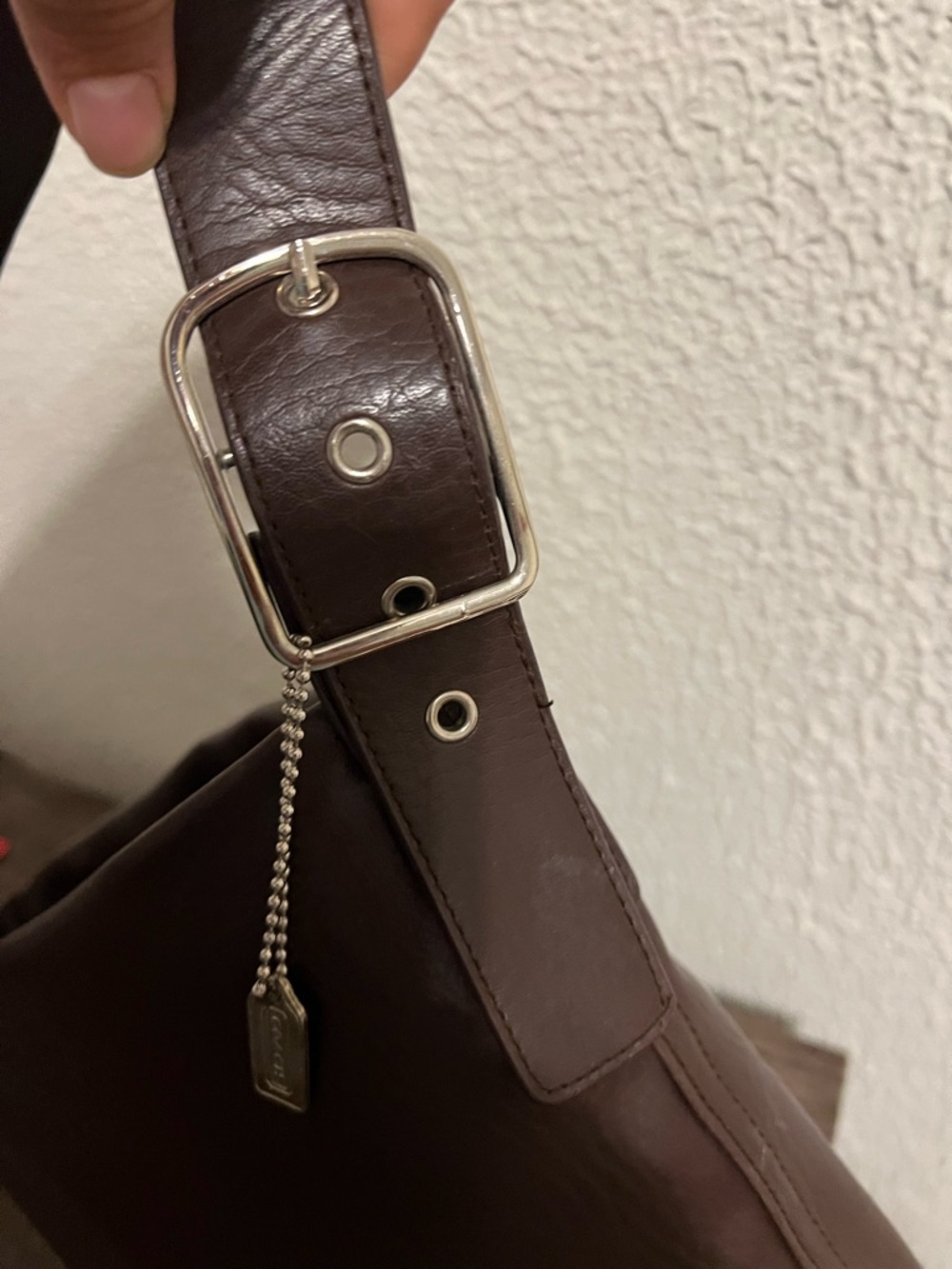 Coach Men's Dark Brown Leather Bucket Crossbody - Picture 6 of 9